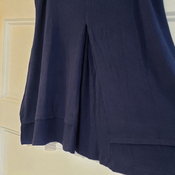 Coin 1804 M Sleeveless Knit Tank Top Navy Button Back Detail Relaxed Fit Stretch - Picture 6 of 10